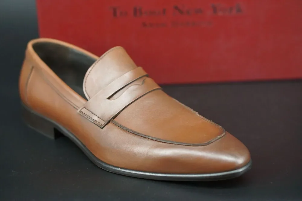 To Boot New York Brown Leather Nova Brown Leather Penny loafers Size 9 Men's